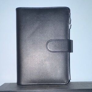 Black budget binder faux Leather Planner